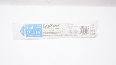 Duopross 97001471 BakSnap Retractable Safety Syringe 1mL, 23G x 1,5inch